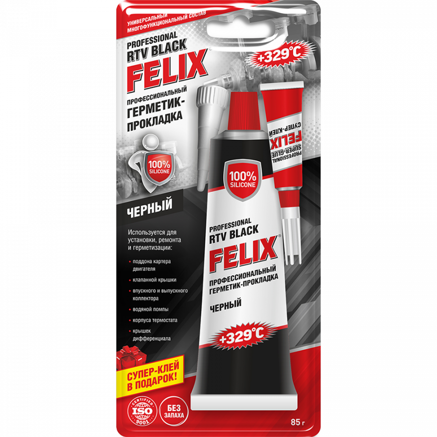 Герметик-прокладка Felix нейтральный, черный, 85гр
