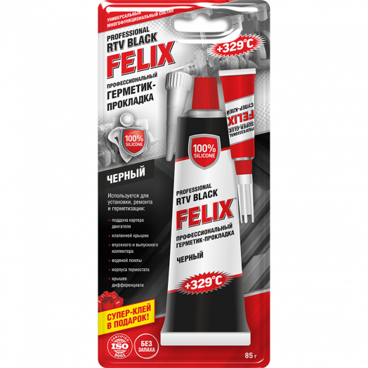 Герметик-прокладка Felix нейтральный, черный, 85гр