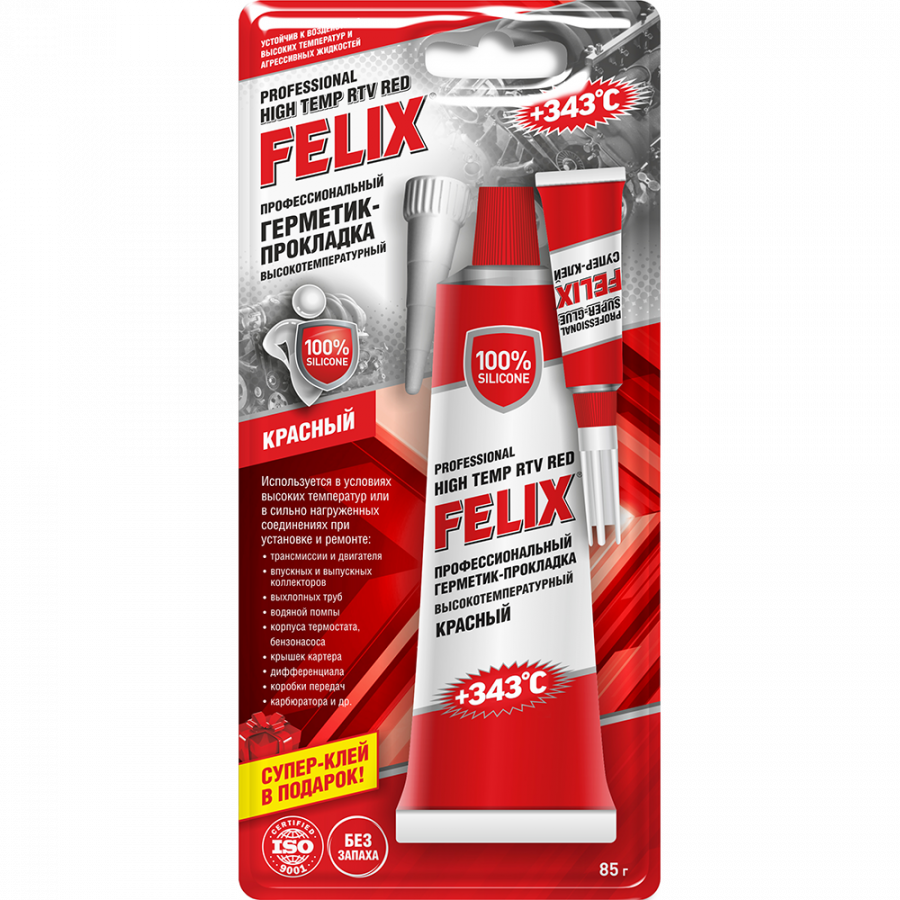 Герметик-прокладка Felix, красный, 85гр