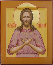 Рукописная икона Алексий Человек Божий 17х21см поясная (ковчег, нимб-сусальное золото)