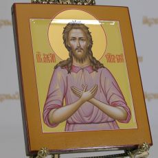 Рукописная икона Алексий Человек Божий 17х21см поясная (ковчег, нимб-сусальное золото)