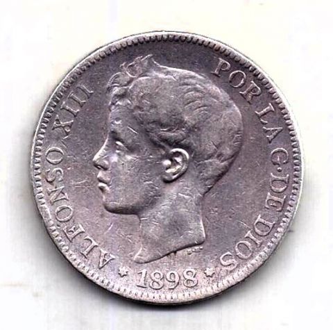 5 песет 1898 Испания