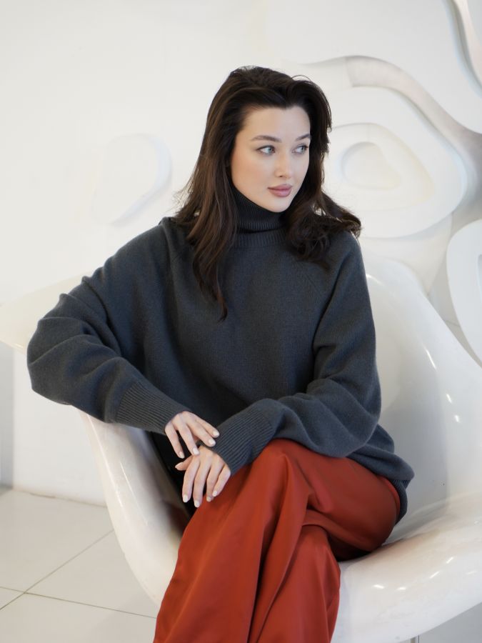 Свитер из кашемира графит