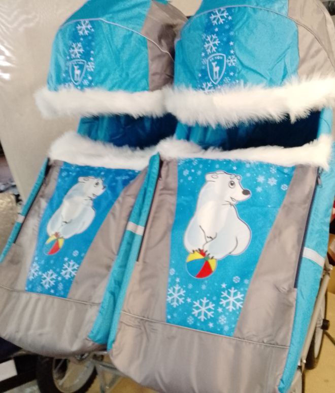 Санки-коляска для двойни (медведи)