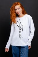 8513/1 Футболка с длинным рукавом женская [белый+Freedom]