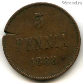 Финляндия 5 пенни 1888