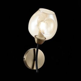 SLE205301-01 Светильник настенный Бронза, Черный/Янтарный E14 1*40W