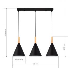 SLE1255-403-03 Светильник подвесной Черный/Черный E27 3*40W