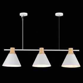 SLE125103-03 Светильник подвесной Белый/Белый, Светлое дерево E27 3*60W