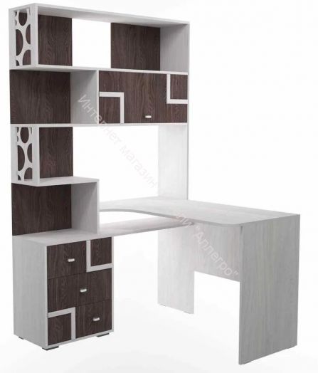 Стол письменный Омега 16 с надстройкой угловой (правый)