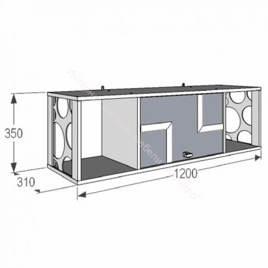 Полка навесная №1 Омега 16 с откидной дверкой