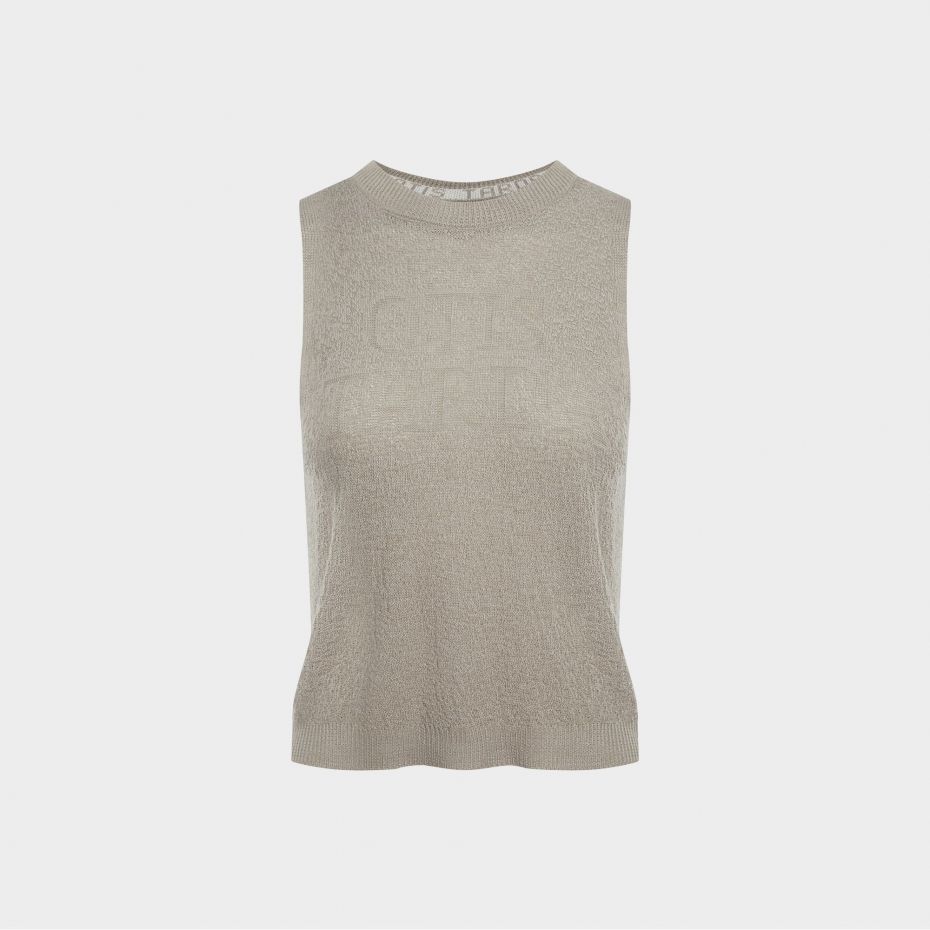 Серый фактурный вязаный топ из бамбуковой вискозы