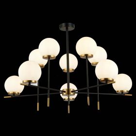 SL1203.402.10 Люстра потолочная ST-Luce Черный, Латунь/Белый E27 10*60W.