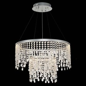 SL6201.103.55 Люстра подвесная ST-Luce Серебристый/Прозрачный LED 1*55W 3000K/4000K/6000K.