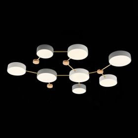 SLE600102-08 Светильник потолочный Золотистый, Светлое дерево/Белый, Серый LED 8*16,5W 4000K.