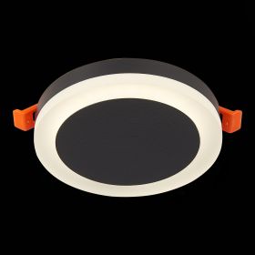 ST104.442.06 Светильник встраиваемый Черный LED 1*6W 4000K 468Lm Ra>80 120° IP20 D110xH20 170-240V.