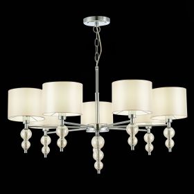 SLE105703-07 Светильник подвесной Хром/Светло-бежевый E14 7*40W.