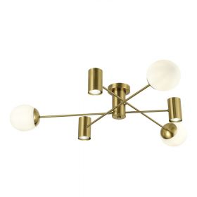 SLE1105-302-06 Светильник потолочный Латунь/Белый GU10+E27 3+3*5+60W.