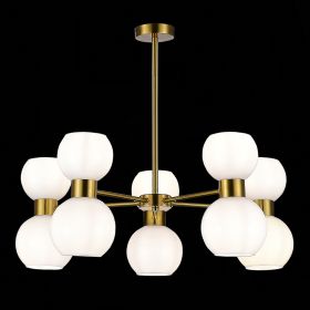 SLE1138-302-10 Светильник потолочный Латунь/Белый E27 10*60W.