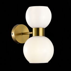 SLE1138-301-02 Светильник настенный Латунь/Белый E27 2*60W.