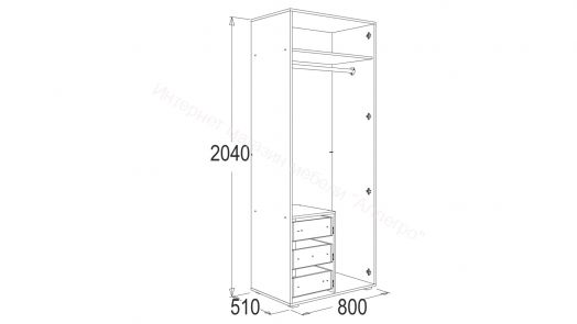 Шкаф 2-х дверный для одежды и белья Омега 16 с зеркалом