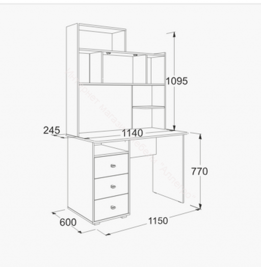 Полка настольная Омега 18 (надстройка)