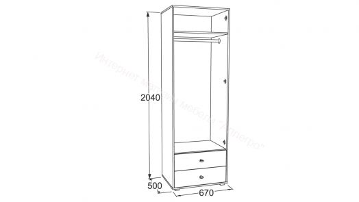 Шкаф 2-х дверный для одежды Омега 18