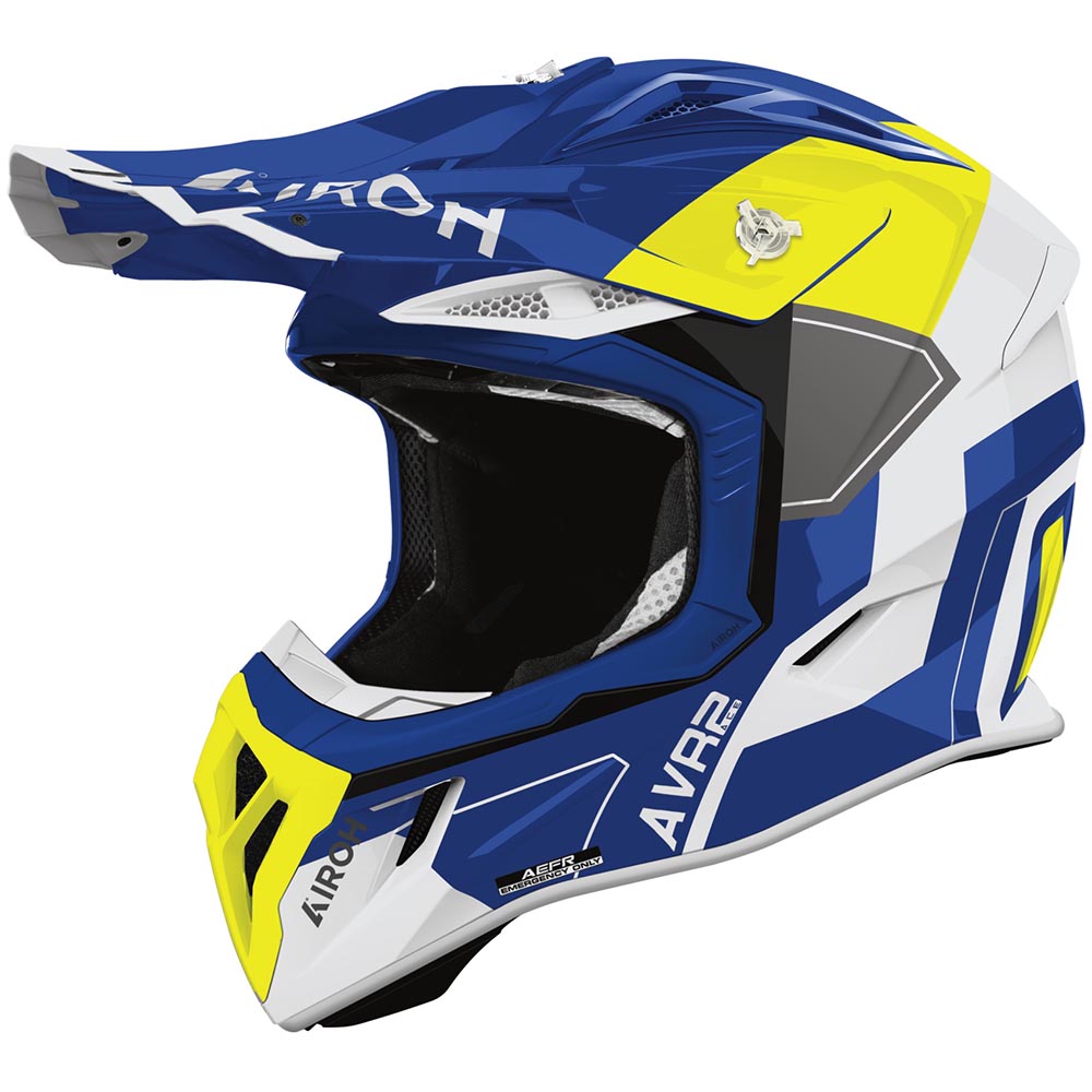 Airoh Aviator Ace 2 Shield Blue/Yellow Gloss шлем для мотокросса и эндуро