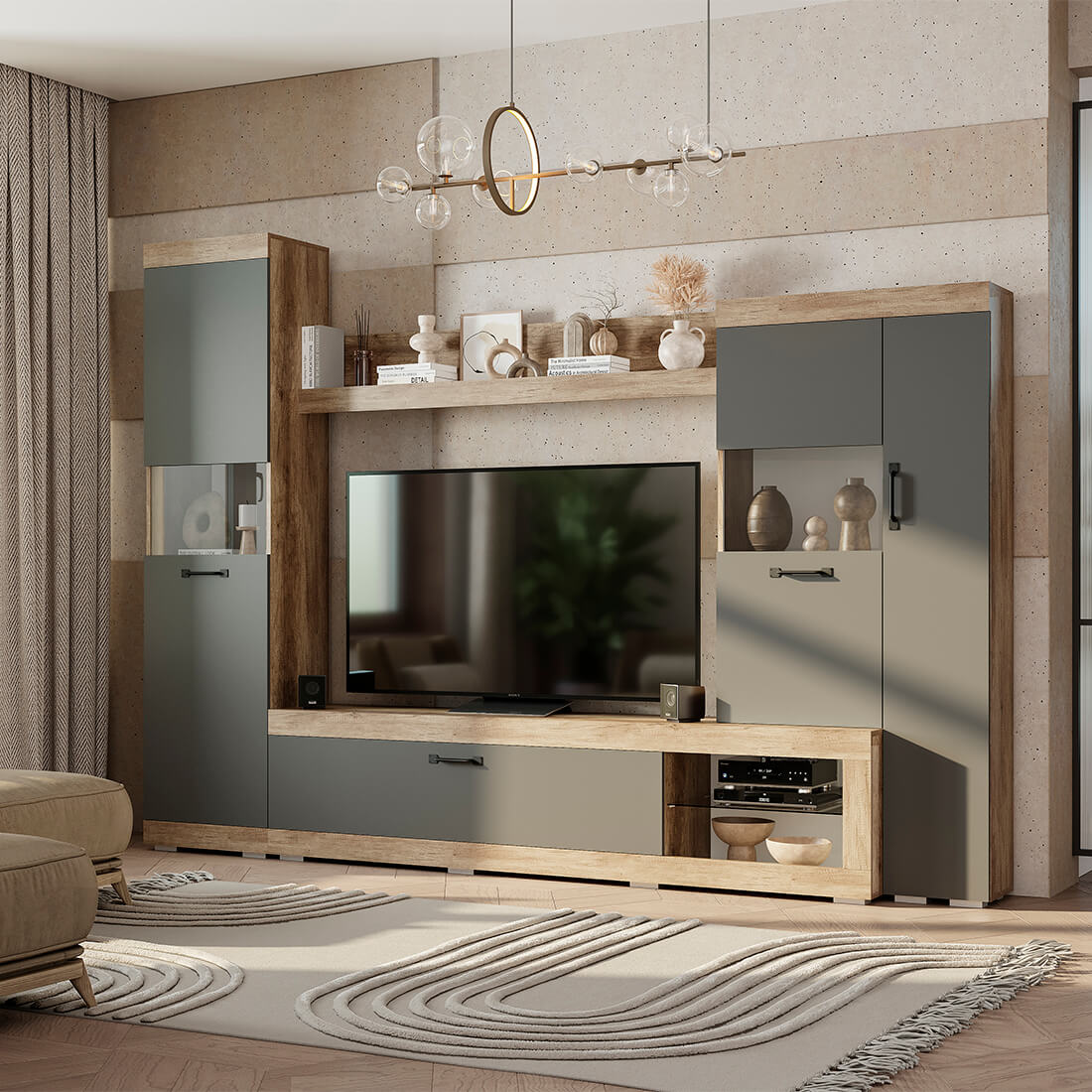 Гостиная Тесла  дуб каньон/графит (2.80м)