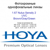 HOYA Nulux  EYNOA 1,67 Sensity 2  HVLL UVC