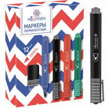 Маркер перманентный "Attomex" круглый корпус, пулевидный наконечник, ширина линии 3 мм, черный 5043501