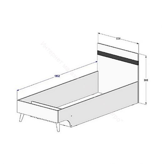 Кровать одинарная Омега-3 (800*1900)
