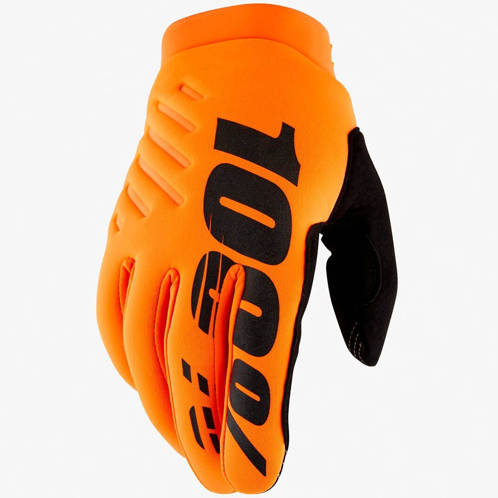 100% Brisker Fluo Orange/Black перчатки утепленные для мотокросса