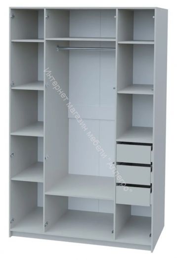 Шкаф 4-х дверный Ольга 6 со скрытыми ящиками