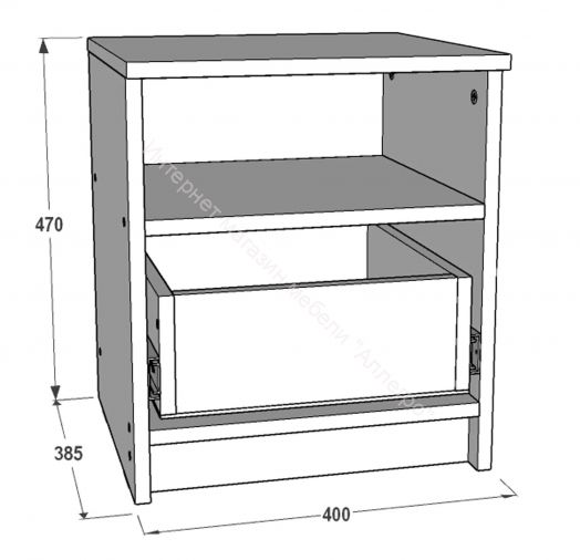 Тумба прикроватная Ольга 6 с ящиком Белый