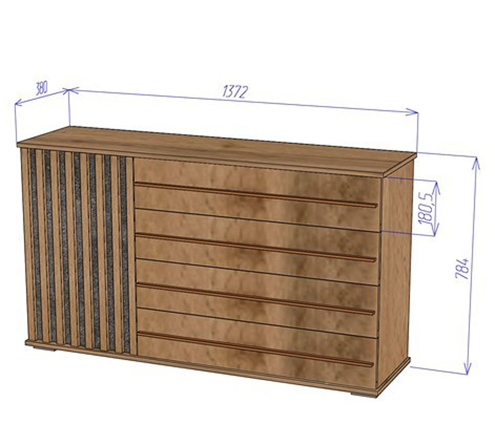 Марракеш Комод 1 створка 4 ящика