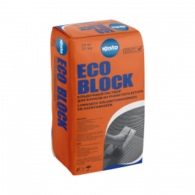 Раствор Kesto Eco Block 25кг Серая, Кладочно-Клеевой для Блоков из Ячеистого Бетона / Кесто.