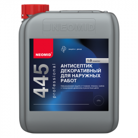 Антисептик Декоративный для Наружных Работ Neomid 445 0,5кг Таежная Брусника Концентрат 1:9 / Неомид.