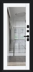 Входная Дверь Bravo Флэш МФ/SBlack Букле Черное/White Silk 860x2050, 960x2050мм / Браво.