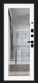 Входная Дверь Bravo Флэш МФ/SBlack Букле Xерное/White Silk 960x2050мм Левое Открывание / Браво.