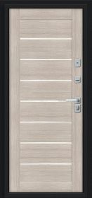 Входная Дверь Bravo Техно Д2/BChrome Букле Черное/Cappuccino Melinga 860x2050, 960x2050мм / Браво.