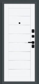 Входная Дверь Bravo Техно/SBlack Старк Антрацит/White Silk 960x2050мм Левое Открывание / Браво.