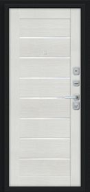 Входная Дверь Bravo Техно/BChrome Букле Черное/Bianco Melinga 860x2050мм Правое Открывание / Браво.