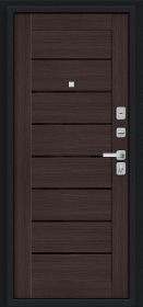 Входная Дверь Bravo Техно/BChrome Букле Черное/Wenge Melinga 860x2050, 960x2050мм / Браво.