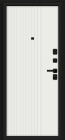 Входная Дверь Bravo Optim Z-2 Вертикаль Муар Черный-Грецкий Орех/Белый 860x2050мм Правое Открывание / Браво.