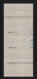 Входная Дверь Bravo Лайн/BChrome Букле Черное/Cappuccino Melinga 860x2050, 960x2050мм / Браво.
