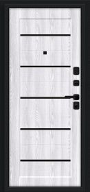 Входная Дверь Bravo Борн/SBlack Букле Черное/Riviera Ice 860x2050мм Левое Открывание / Браво.