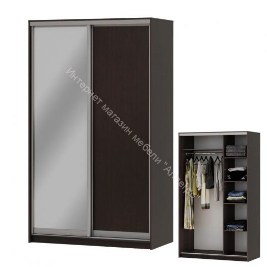 Шкаф-купе "Мираж 13.1" 2-х дверный с зеркалом Венге
