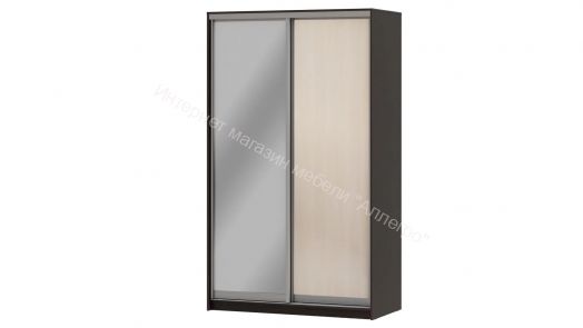 Шкаф-купе "Мираж 13.1" 2-х дверный с зеркалом Венге/Млечный дуб