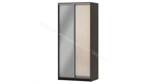 Шкаф-купе "Мираж 10.1" 2-х дверный с зеркалом Венге/Млечный дуб